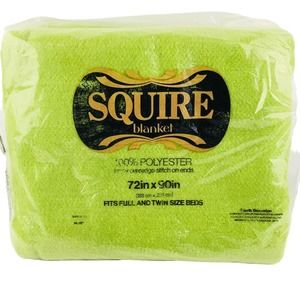 Vintage‎ Squire Blanket Spring Green 72x90 Polyester Fits Full & Twin USA New